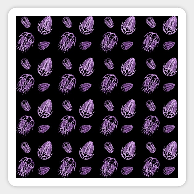 Purple Trilobites Pattern Sticker by PurpleMoose